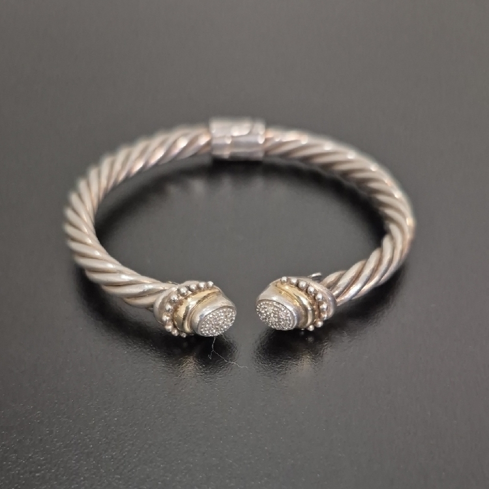 Samuel B. Silver and Gold-Tone Twisted Bracelet
